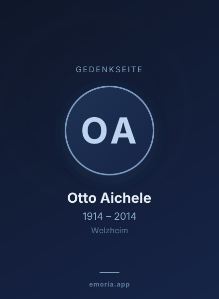 Gedenkportrait von Otto Aichele