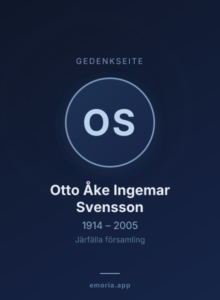 Gedenkportrait von Otto Åke Ingemar Svensson