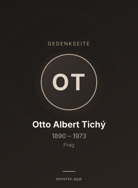 Gedenkportrait von Otto Albert Tichý