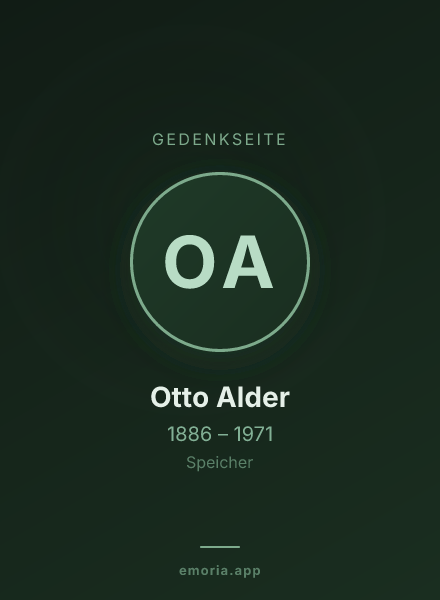 Gedenkportrait von Otto Alder