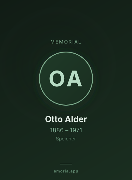 Memorial portrait of Otto Alder