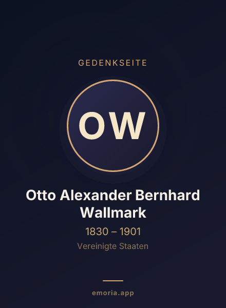 Gedenkportrait von Otto Alexander Bernhard Wallmark
