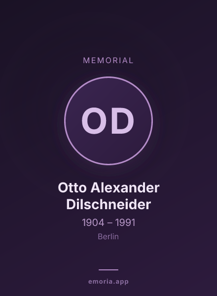 Memorial portrait of Otto Alexander Dilschneider