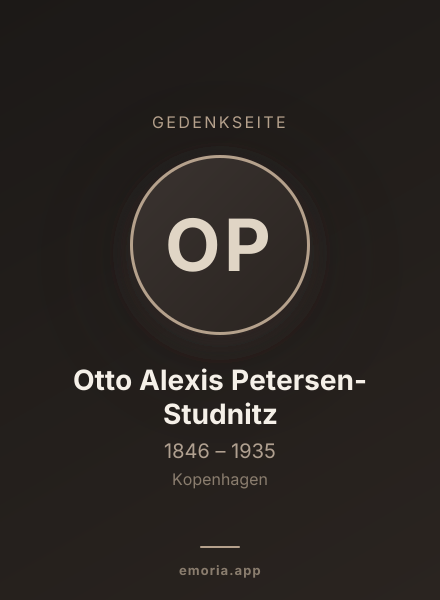 Gedenkportrait von Otto Alexis Petersen-Studnitz