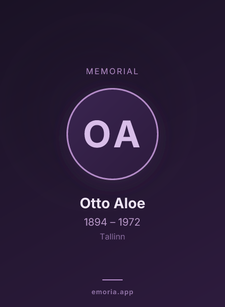 Memorial portrait of Otto Aloe