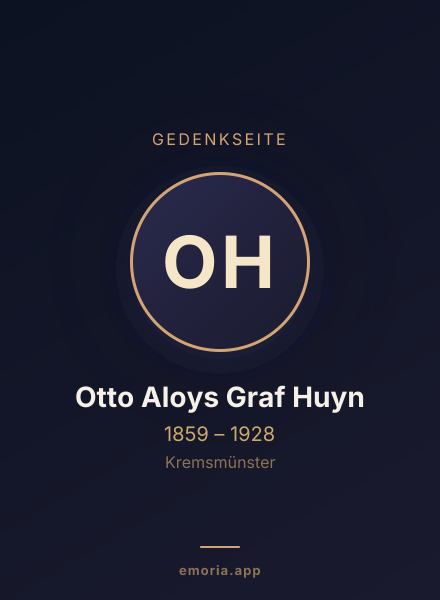 Gedenkportrait von Otto Aloys Graf Huyn