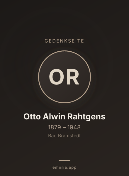 Gedenkportrait von Otto Alwin Rahtgens
