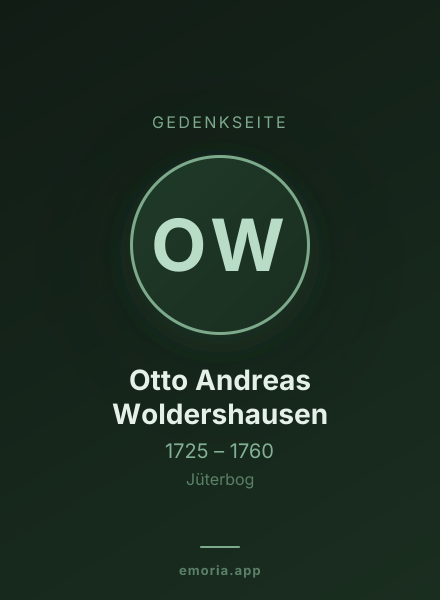 Gedenkportrait von Otto Andreas Woldershausen