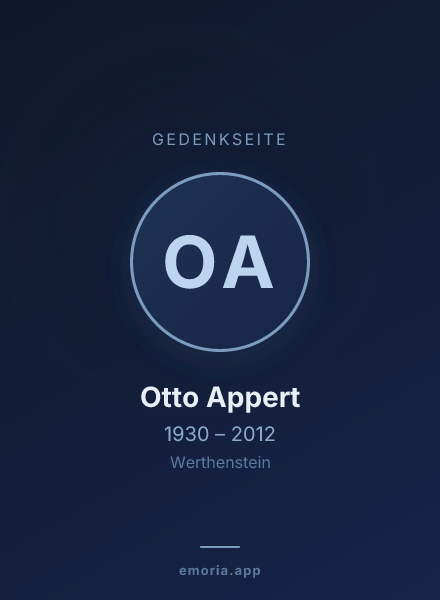 Gedenkportrait von Otto Appert