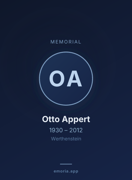 Memorial portrait of Otto Appert