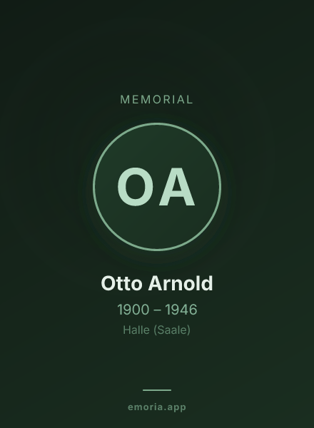 Memorial portrait of Otto Arnold