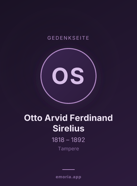 Gedenkportrait von Otto Arvid Ferdinand Sirelius