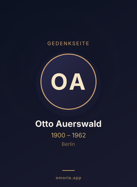Gedenkportrait von Otto Auerswald