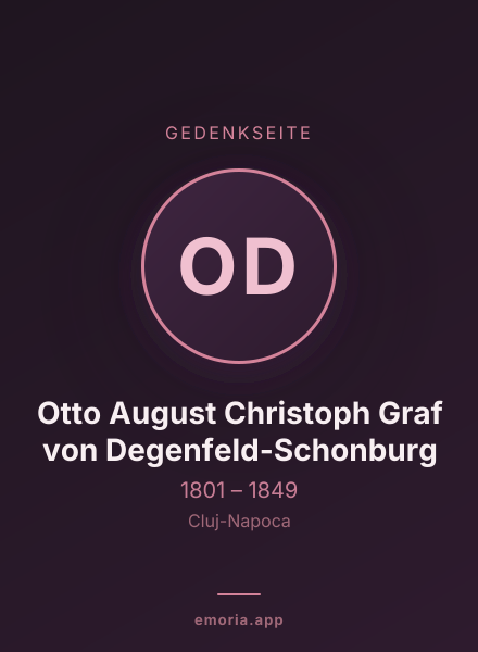 Gedenkportrait von Otto August Christoph Graf von Degenfeld-Schonburg