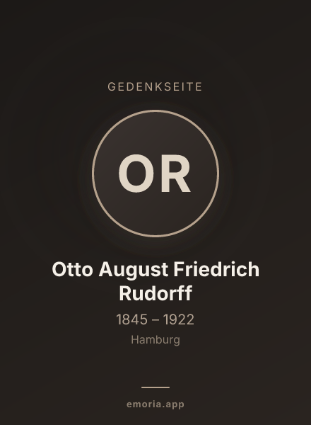 Gedenkportrait von Otto August Friedrich Rudorff