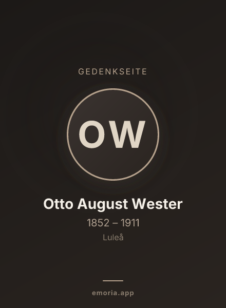 Gedenkportrait von Otto August Wester