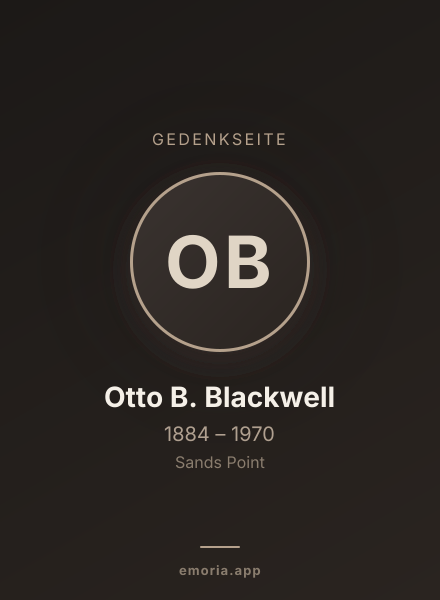 Gedenkportrait von Otto B. Blackwell