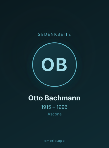 Gedenkportrait von Otto Bachmann