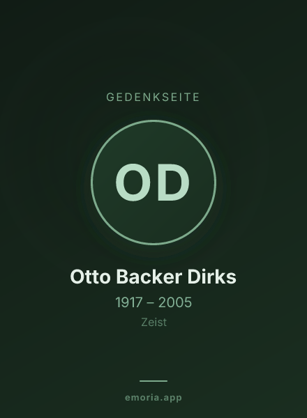 Gedenkportrait von Otto Backer Dirks