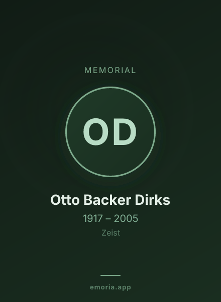 Memorial portrait of Otto Backer Dirks
