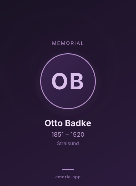 Memorial portrait of Otto Badke