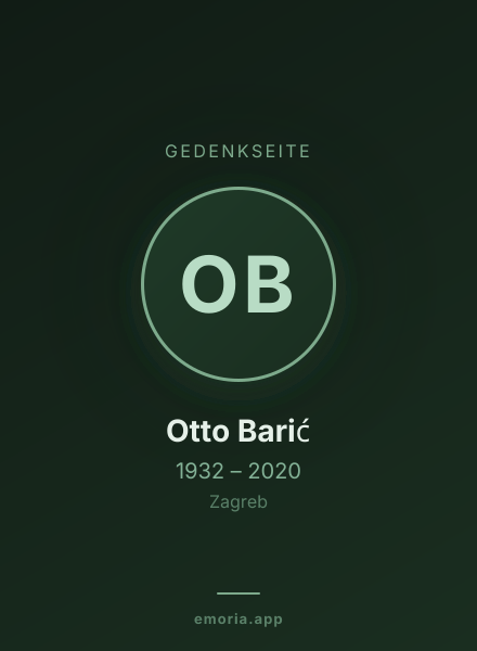 Gedenkportrait von Otto Barić