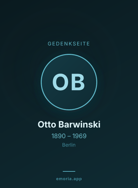 Gedenkportrait von Otto Barwinski