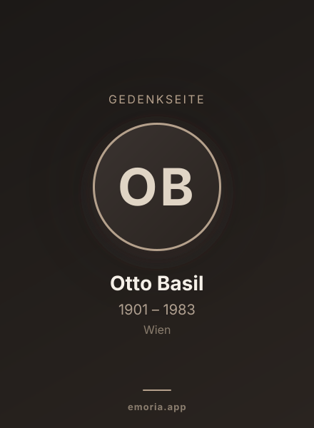 Gedenkportrait von Otto Basil