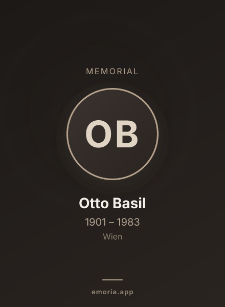Memorial portrait of Otto Basil