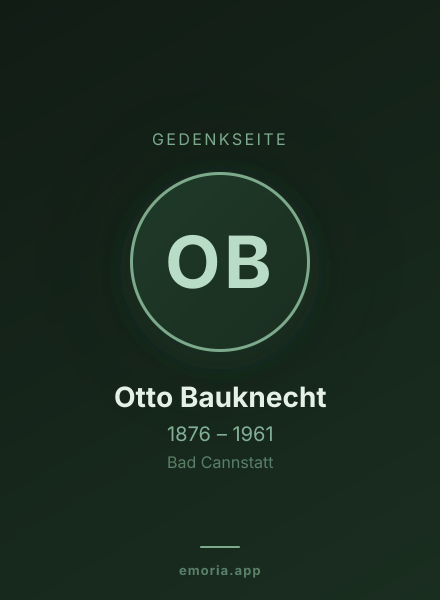 Gedenkportrait von Otto Bauknecht