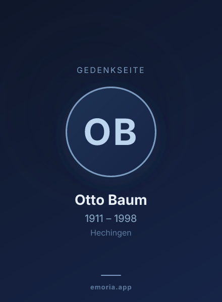 Gedenkportrait von Otto Baum