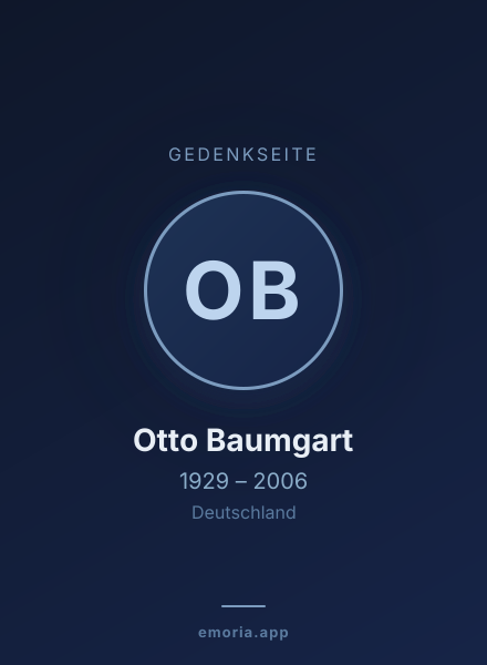 Gedenkportrait von Otto Baumgart