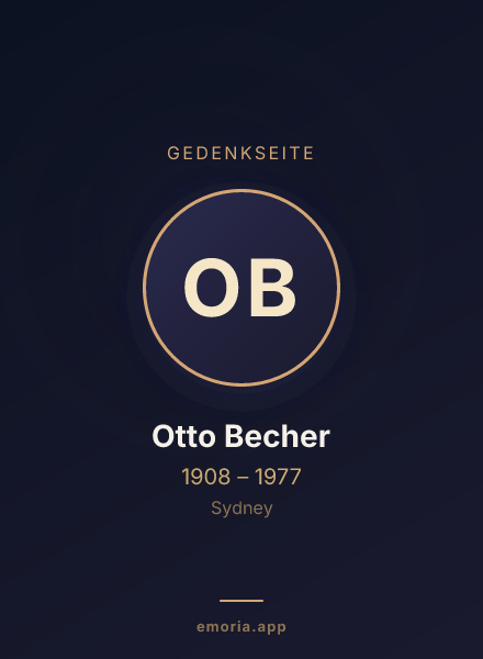 Gedenkportrait von Otto Becher
