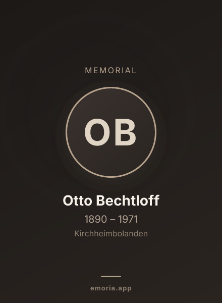 Memorial portrait of Otto Bechtloff
