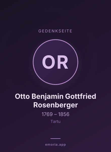 Gedenkportrait von Otto Benjamin Gottfried Rosenberger