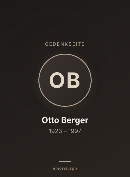 Gedenkportrait von Otto Berger