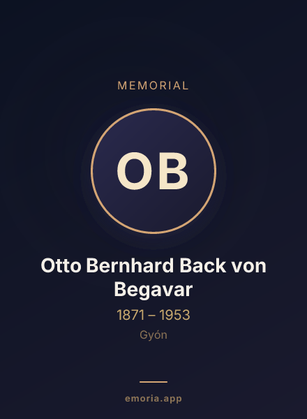 Memorial portrait of Otto Bernhard Back von Begavar