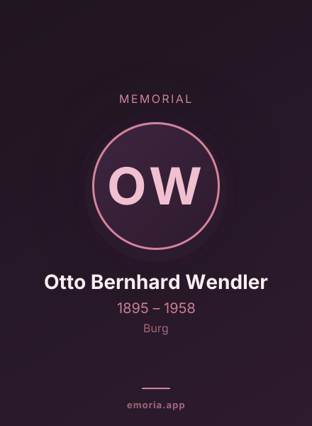 Memorial portrait of Otto Bernhard Wendler