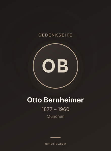 Gedenkportrait von Otto Bernheimer