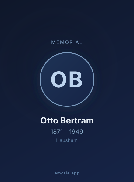 Memorial portrait of Otto Bertram