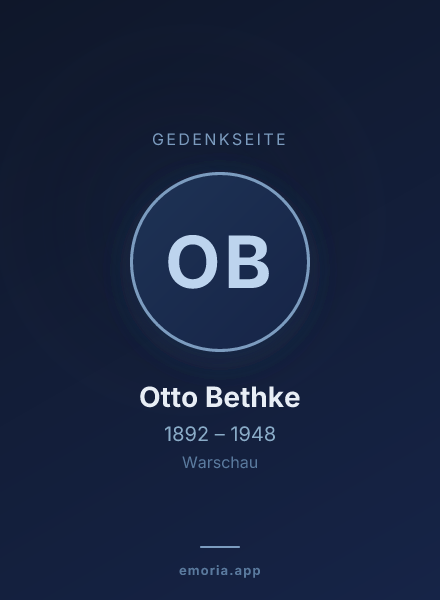 Gedenkportrait von Otto Bethke