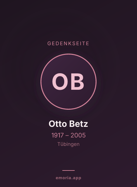 Gedenkportrait von Otto Betz