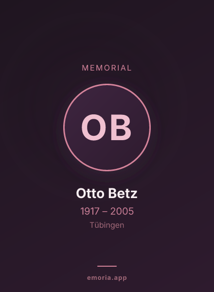 Memorial portrait of Otto Betz
