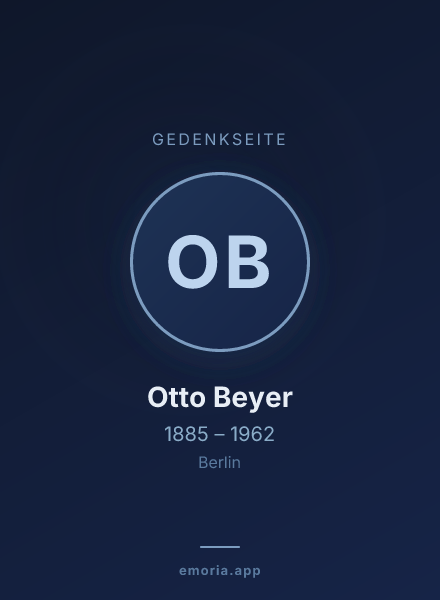 Gedenkportrait von Otto Beyer