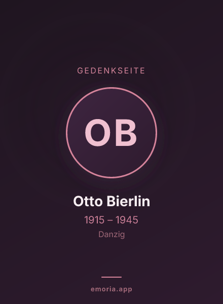 Gedenkportrait von Otto Bierlin