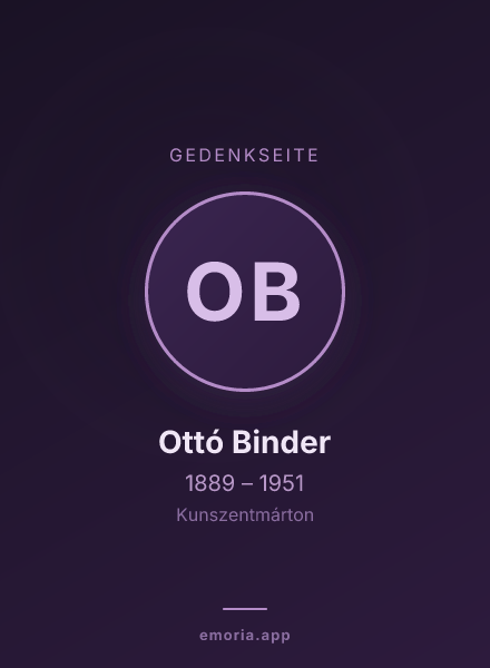 Gedenkportrait von Ottó Binder