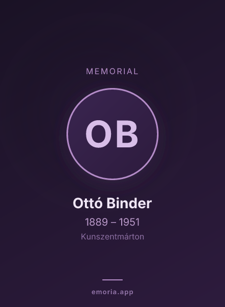 Memorial portrait of Ottó Binder