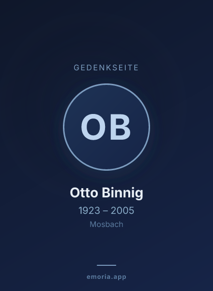Gedenkportrait von Otto Binnig