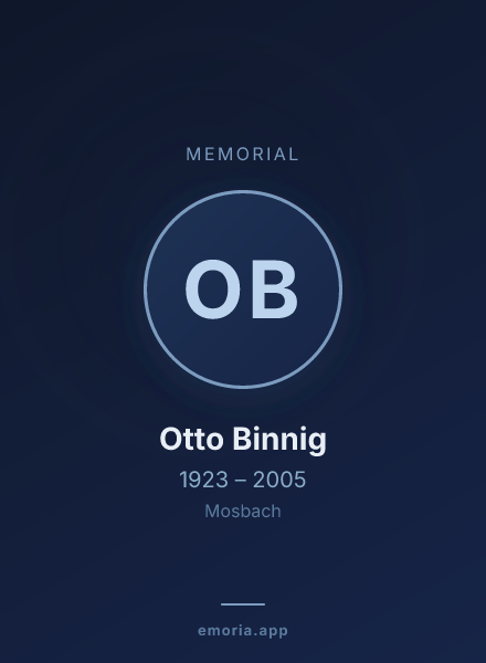 Memorial portrait of Otto Binnig