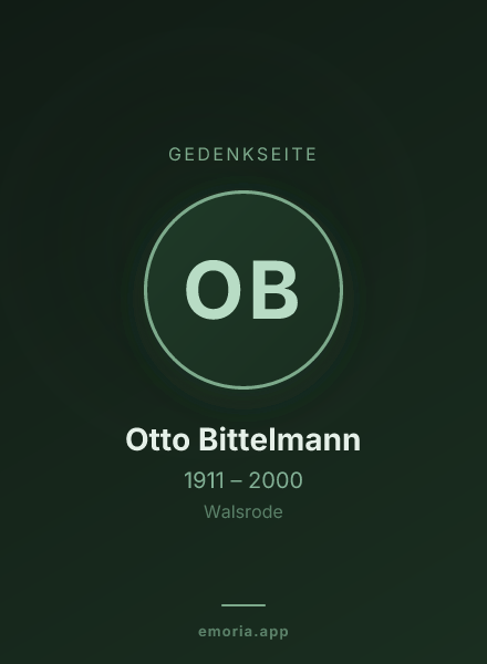 Gedenkportrait von Otto Bittelmann
